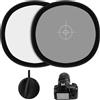 Yanuoda Gray Card, Target Grigio 18% Portatile - Cartoncino Bianco Bilanciamento & Riflettore Pieghevole 30x30cm per DSLR/Mirrorless