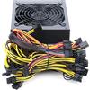 KDEGK 2600/2400/2000/1800W PSU ATX Alimentatore minerario 180-265V ETH Bitcoin Miner Ethereum Mining Alimentazione Supporto 8 schede grafiche (1800W)