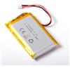 AFTERTECH 114065 4000mAh 4Ah 65x40x11mm CELLA POLIMERI DI LITIO LI-POLIMER LIPO 3,7v 3,7v RICARICABILE CON BMS E CONNETTORE JST PHR 02 M4N1