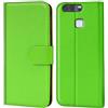 Verco Custodia per Huawei P9, in pelle PU, a portafoglio, verde