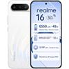 realme 16 5G Smartphone 6550mAh Batteria, 6GB RAM 256GB ROM, Display AMOLED 120Hz, Ricarica 60W, IP69 Impermeabile, Air White