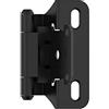 Amerock BPR7566FB Cerniera per armadio da 6 mm sovrapposizione auto-chiusura parziale involucro nero opaco cerniera per porta armadio da cucina 1 paio/2 pezzi hardware funzionale