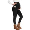 QGGQDD Leggings termici da donna con tasche, a vita alta, per gravidanza, inverno, opachi, per donne incinte, Nero , S