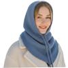 Comebachome Sciarpa con cappuccio da donna, Sciarpa con cappuccio 2 in 1 Cappelli con invernale Berretti Set di sciarpe con cappello lavorato a maglia all'uncinetto, Blu cielo, Heimdekorationen