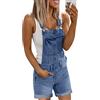 Generico Salopette Jeans Donna Casual Corta Elegante Jumpsuit Comode Monopezzi Overall Tuta Intera Senza Maniche Oversize Allentata Salopette Premaman Playsuit Vintage Regolabile Cinghie Pantaloni in Denim