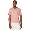 Michael Kors T-Shirt da Uomo in Jersey MK con Scollo a V, Rosa Cipria, XS, Rosa polverosa Erica, XS