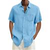 LKRSEEF Camicia Lino Uomo Camicia Uomo Hawaians Abbigliamento Estivo Mare Rossa Cotone Bianca Camice Estive Verde Giacca Slim Fit Oversize Camicie Casuale Shirt 2Xl Maglie Elegante Puro Estiva Maniche Corte