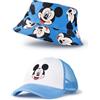 Disney Set Cappello da Pescatore e Berretto Blu di Topolino | Cappelli con Grafica in Confezione da Due per Ragazzi | Abbigliamento Casual per la Protezione Solare