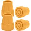 supregear 4pz Punta Gomma 25mm per Stampelle, Bastoni, Deambulatori, Sedie WC, Sgabelli Doccia, Panchine da Bagno, Universali Antiscivolo, Giallo
