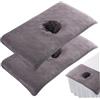 Obelunrp Coperture per il viso per tavolo da massaggio, 2pcs 16x32in Microfibra Massage Bed Cover con foro per il viso, coperture per poggiatesta del tavolo da massaggio, copertura del letto di bellezza riuti
