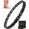 MagnetRX® Cavigliera Magnetica Terapeutica ad Alta Potenza da Donna - Bracciale da Caviglia da Donna in Titanio - Cavigliera da Uomo con 34 Magneti Terapeutici (Nero)