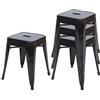 Mendler Set 4X sgabelli poggiapiedi bistrot Design Industriale HWC-A73 Metallo Verniciato - Nero