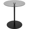 Spetebo Moderno tavolino rotondo in metallo con piano in vetro - 43 x 40 cm - elegante tavolino da caffè in design tavolo da bistrot - tavolo decorativo nero con robusto supporto per soggiorno e