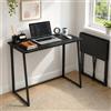 GOKHOMX Scrivania pieghevole salvaspazio 80x40x74 cm, tavolo per pc e studenti richiudibile, ideale per monolocale, piccoli spazi e postazione gaming, tavolino da balcone, Nero, 1 pezzo