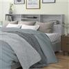 sephironlbb Testiera con ripiani, grigio Sonoma, in legno, 220 x 19 x 103,5 cm, per camera da letto, montaggio a parete con 4 scomparti, stabile, versatile