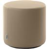Avalon - Pouf Poggiapiedi Rigido CILINDRO Jazz in Ecopelle Deluxe, Puff Poggiapiedi Divano, Pouffe per Sedersi da Interno ed Esterno, Comodo Impermeabile e Resistente, Made in Italy (40cm-Tortora)