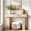 DAWNYIELD Consolle con 2 Cassetti in Rattan, 114 cm Tavolo Divano Moderno con Ripiano, Struttura in Legno Ingenierizzato per Ingresso, Soggiorno e Corridoio