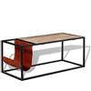 vidaXL Tavolino da caffè in Vera Pelle con Portariviste 110x50x45cm da Salotto