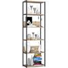AKORD | Scaffalatura Metallo 60 cm | Mensole Libreria | Salvaspazio | 6 ripiani | Scaffalature Metalliche | Robusto | Stabile | Mobiletto Multiuso | Moderne Nero | Rovere di Sonoma