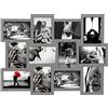 Rebecca Mobili Cornice Multipla Grigia, portafotografie Multiplo, Formato Foto 10x15, Effetto Collage, Legno MDF - Misure: 47 x 60 x 1,2 cm (HxLxP) - Art. RE4880