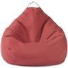 FANSU Copertura per Poltrona Sacco Cotone Lino, Tinta Unita Puff Poltrona Senza Riempimento, Poltrona a Sacco Pigro Poltrona Pouf Poltrona per Adulti, Bambini (XL,Rosso)
