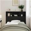 sephironlbb Testiera armadio nero effetto quercia in legno 120 x 19 x 103,5 cm montaggio a parete con vano portaoggetti per camera da letto design moderno minimalista