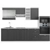 Vicco Cucina componibile Fame-Line, Antracite-Oro/Bianco, 280 cm, PL Marmo, per l'espansione personalizzata tramite moduli aggiuntivi compatibili