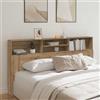 sephironlbb Testiera per letto in rovere Artisan, con ripiani, 200 x 19 x 103,5 cm, in legno, moderna scaffale per camera da letto, montaggio a parete, poggiatesta imbottita