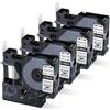 Doruimi 18444 Rhino - Nastro per etichette 1/2, compatibile con Dymo Rhino, 12 mm, A18444, compatibile con Dymo 5200 4200 5000 6000 Rhino Industrial Label Maker, nero su bianco, 1/2 x 18, confezione da 4