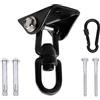 TopHomer Gancio da soffitto, in acciaio inox, 450 kg, capacità 360 pezzi, montaggio per amaca con carabiner per yoga, amaca, sacco di sabbia, set swing (nero)