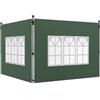 Outsunny Set di 2 pannelli laterali per gazebo 3 x 3/3 x 4 m, parete laterale con finestra, pareti laterali impermeabili in tessuto Oxford, protezione antivento e frangivista per tenda da festa, verde