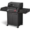 Enders Barbecue a Gas Monroe PRO 3 SIK Turbo Shadow, 3 Bruciatori, Fornello Laterale + Zona Turbo, BBQ con bruciatore Backburner, Superficie di Cottura 62 x 43 cm, 30mbar #838133