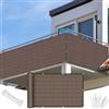 LONGCAO Frangivisto Balcone Protezione 80 x 640 cm con Tessuto Hdpe, Schermatura con Occhielli, Protezione UV Telo Ringhiera Balcone per Esterno Terrazza, Marrone