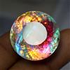 500 CT Naturale Topazio Mistico Arcobaleno Colore Taglio Rotondo Certificato