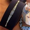 Braccialetto Dorato Antico Arte Deco Cz Bianco Vintage 1920s Stile Nozze SC11