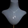 Collier Corto Pendente Argentato Belle Epoque Stile Ovale Con CZ Bianco SA21
