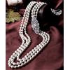 Collana Lunga Perle Bianco Tre Collana Retrò Argentato Class Matrimonio Jd 3