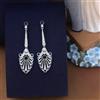 Orecchini A Chiodo Argento Art Deco Ventaglio Incastonato Di CZ Blu Anni 20 SB1