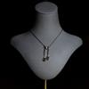 Collana Corto Ciondolo Dorato Belle Periodo 1890s Stile Tondo Set Cz Blu SC21