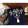 Spilla Fiocco Farfalla Floreale Perle Coltivazione Bianco Bella Stile Rodio XZ23