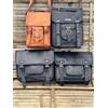 Fatto a mano Borsa A Tracolla In Vera Pelle Di Capra Nera Per Moto 2 Mini Borse A Tracolla