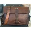 Fatto a mano Borsa Tracolla Uomo In Pelle Marrone Portadocumenti Laptop Imbottito
