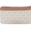 Michael Kors Portamonete Michael Kors JET SET 32F5GJ6D8B149 pelle tela bianco marrone NUOVO