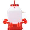 SIXRUN Abbeveratoio Automatico per Pollame, Dispenser Multifunzione D'Acqua per Pollame da 10 Litri a 4 Ciotole con Design a Pulizia Rapida per Uccelli Anatra Pollo da Fattoria