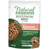 Generico Natural Trainer Bocconcini Adult Small & Toy con Salmone e Erbe Aromatiche, con Prebiotici, 6 bustine da 100g