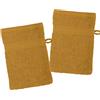 Stof - Set di 2 guanti da bagno - Dimensioni 15 x 21 cm - 100% cotone biologico - Colore curry - Modello Laguna - Biancheria da bagno - Morbido e di buona qualità - Certificato Oeko Tex