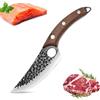 WANGDEFU Coltelli da Chef Professionali,Coltello da Cucina Giapponese 20cm Forgiato a Mano,Lama 5 Strati Acciaio Inox,Impugnatura Ergonomica Legno di Pakka,Versatile, Robusto e Resistente,Elevata Affilatura