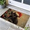 Generic Zerbino con gatto natalizio, tappetino nero per ingresso esterno e interno, decorazione natalizia per le vacanze invernali, in gomma, lavabile, antiscivolo, per porta d'ingresso di Natale, 73 x 43 cm