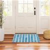 GuoChe Zerbino cattura sporco, 81,3 x 50,8 cm, con retro in gomma antiscivolo, assorbente, lavabile, per porta anteriore e posteriore e ingresso, strisce blu foglia di tè su bianco