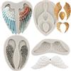 MYPRACS Set di 4 stampi in silicone a forma di ali d'angelo, per decorare torte e cupcake, argilla polimerica, caramelle, cioccolato, pasta di gomma